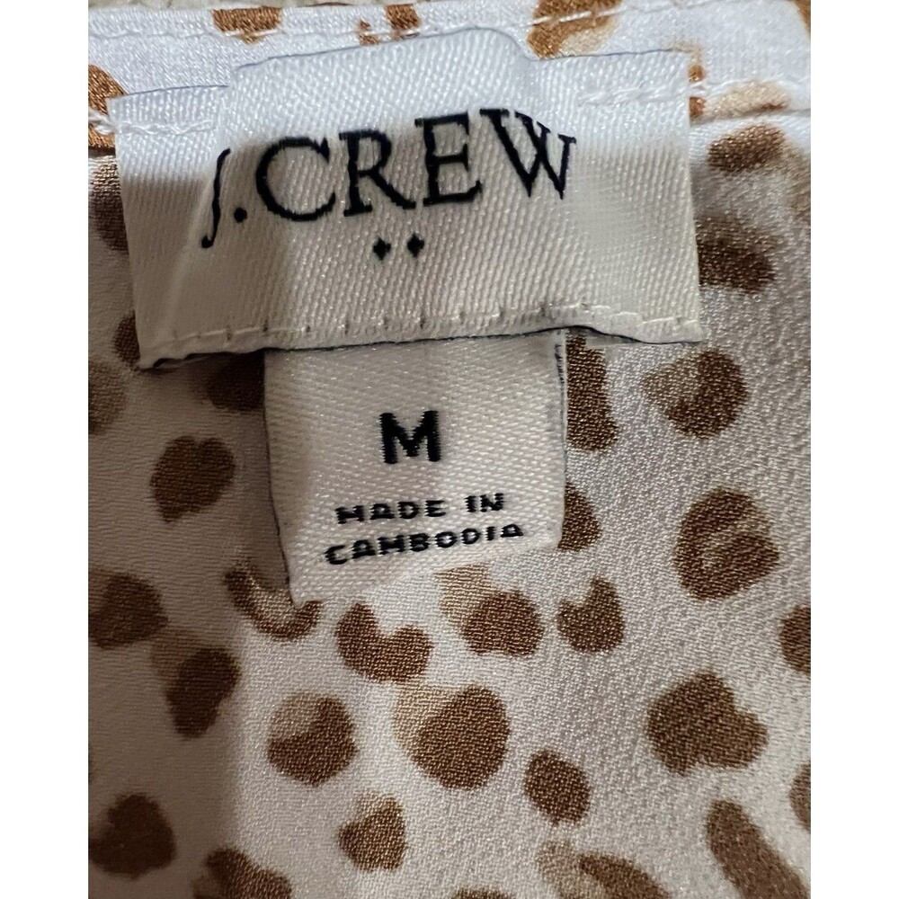J.Crew women's sleeveless leopard animal print Top With Shell Buttons Size M - Picture 6 of 7